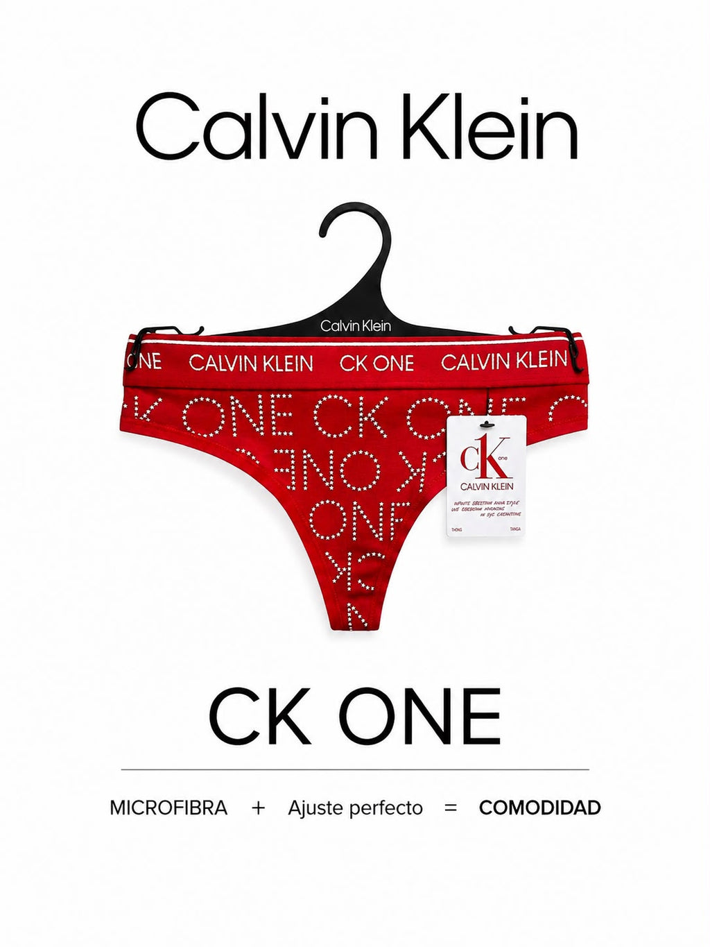 Calvin Klein CK One Bikini Femenino Rojo Algodón
