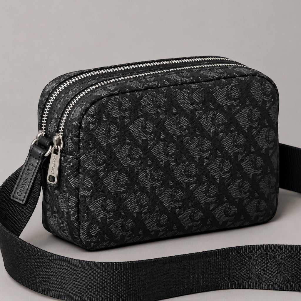 Calvin Klein Bolsa Crossbody Monograma Negro Urbana Original