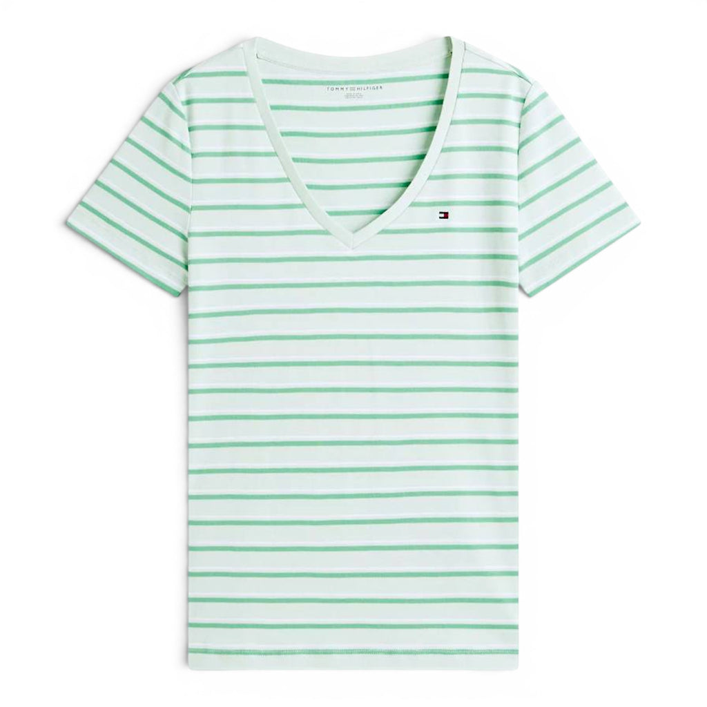 Playera Tommy Hilfiger Essential Striped V-Neck Mujer