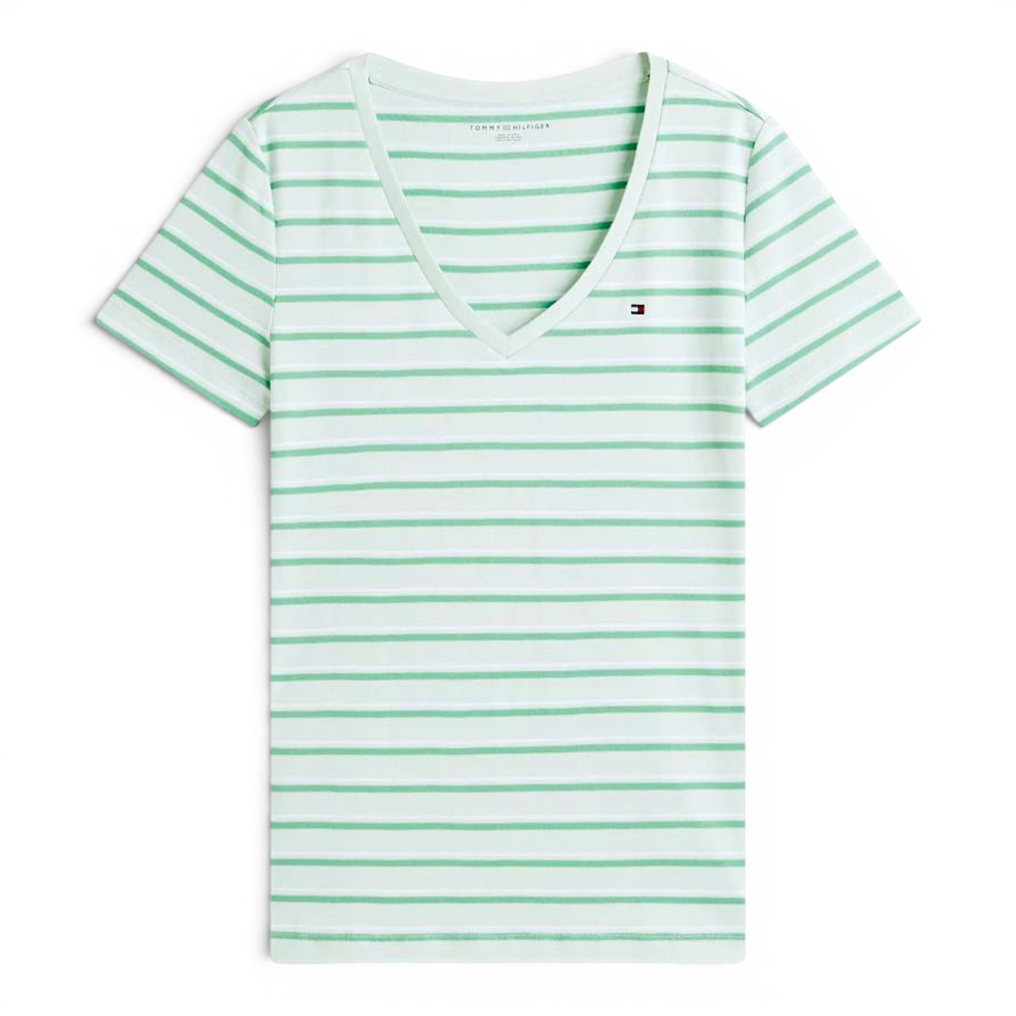 Playera Tommy Hilfiger Essential Striped V-Neck Mujer