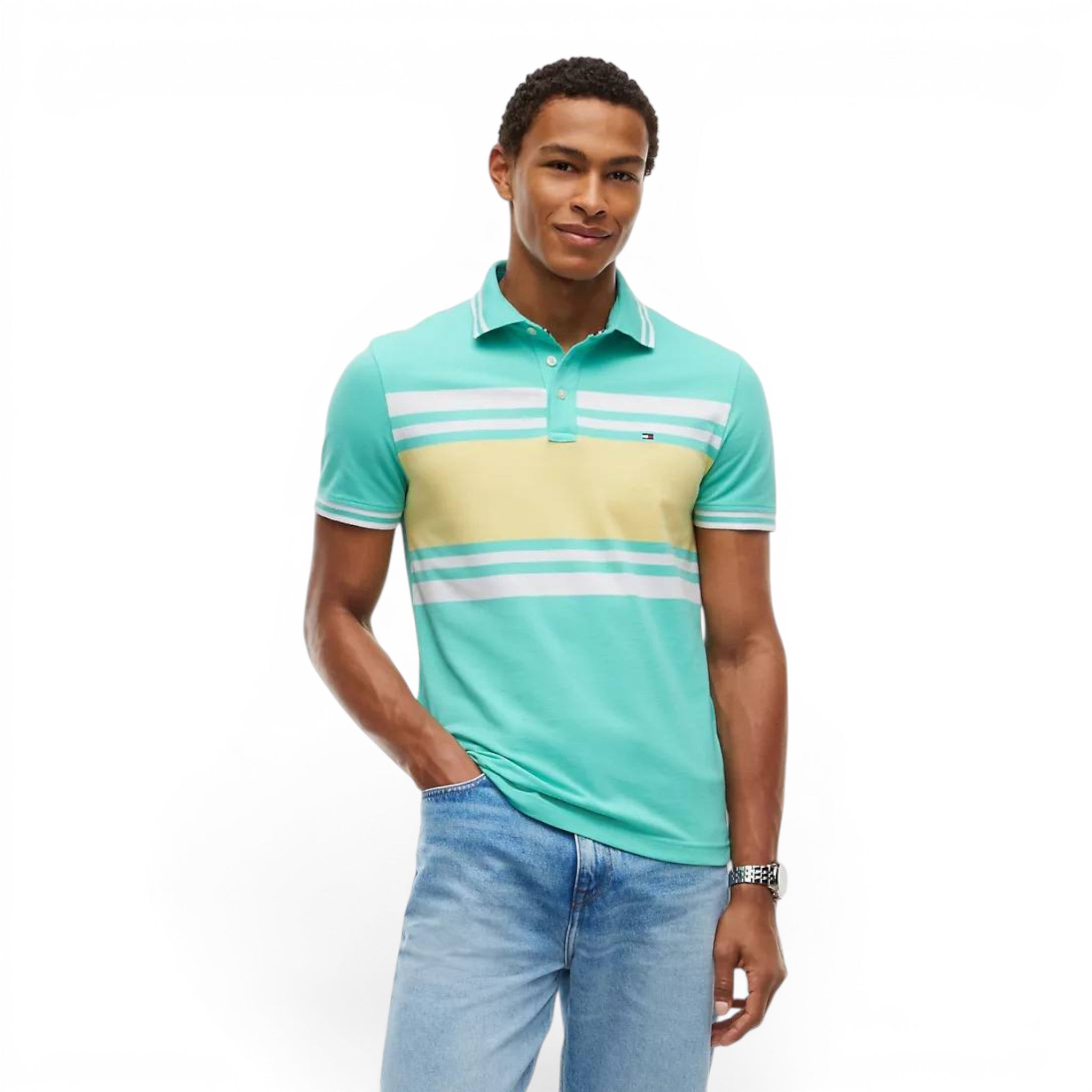 Playera Polo Tommy Hilfiger Striped Chest