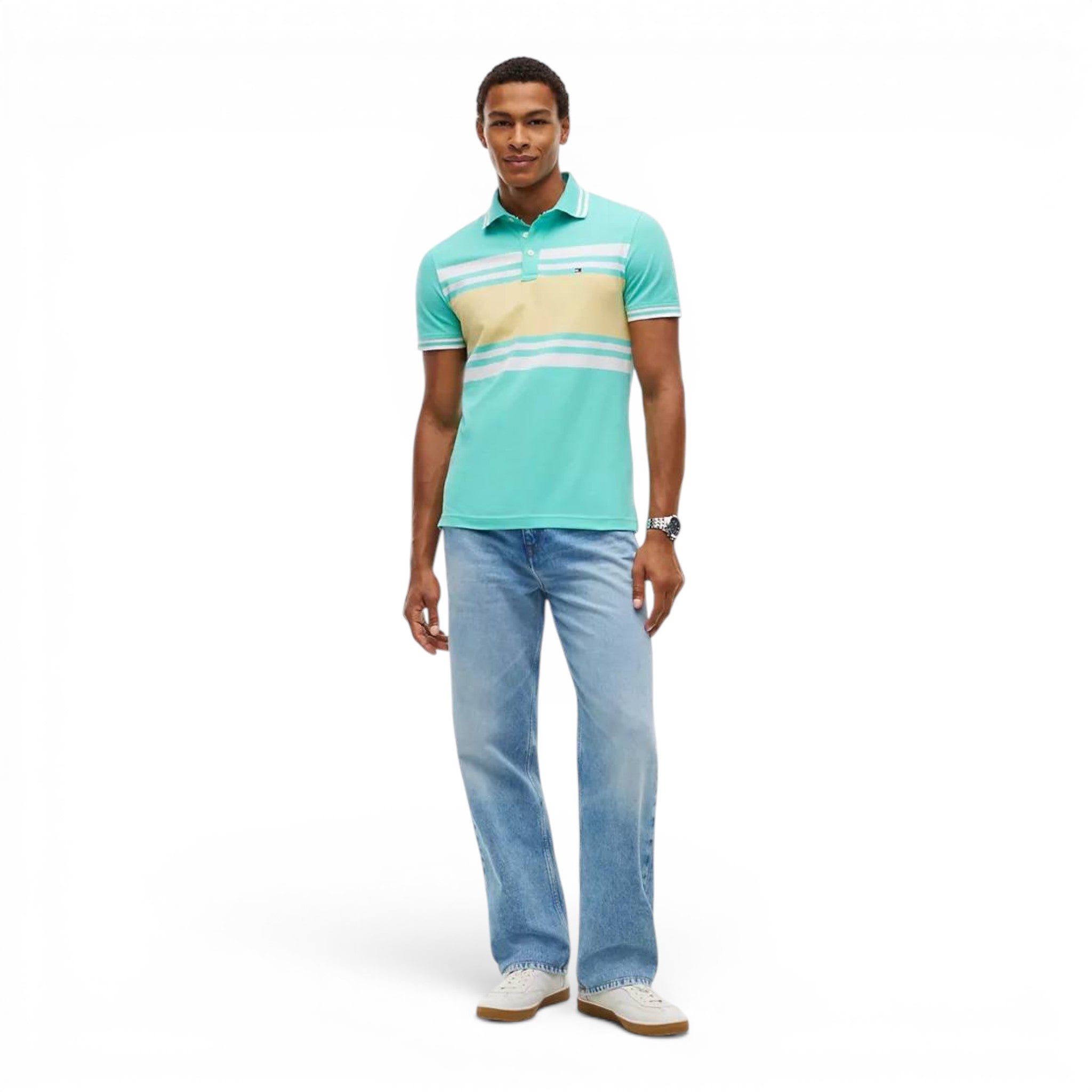 Playera Polo Tommy Hilfiger Striped Chest