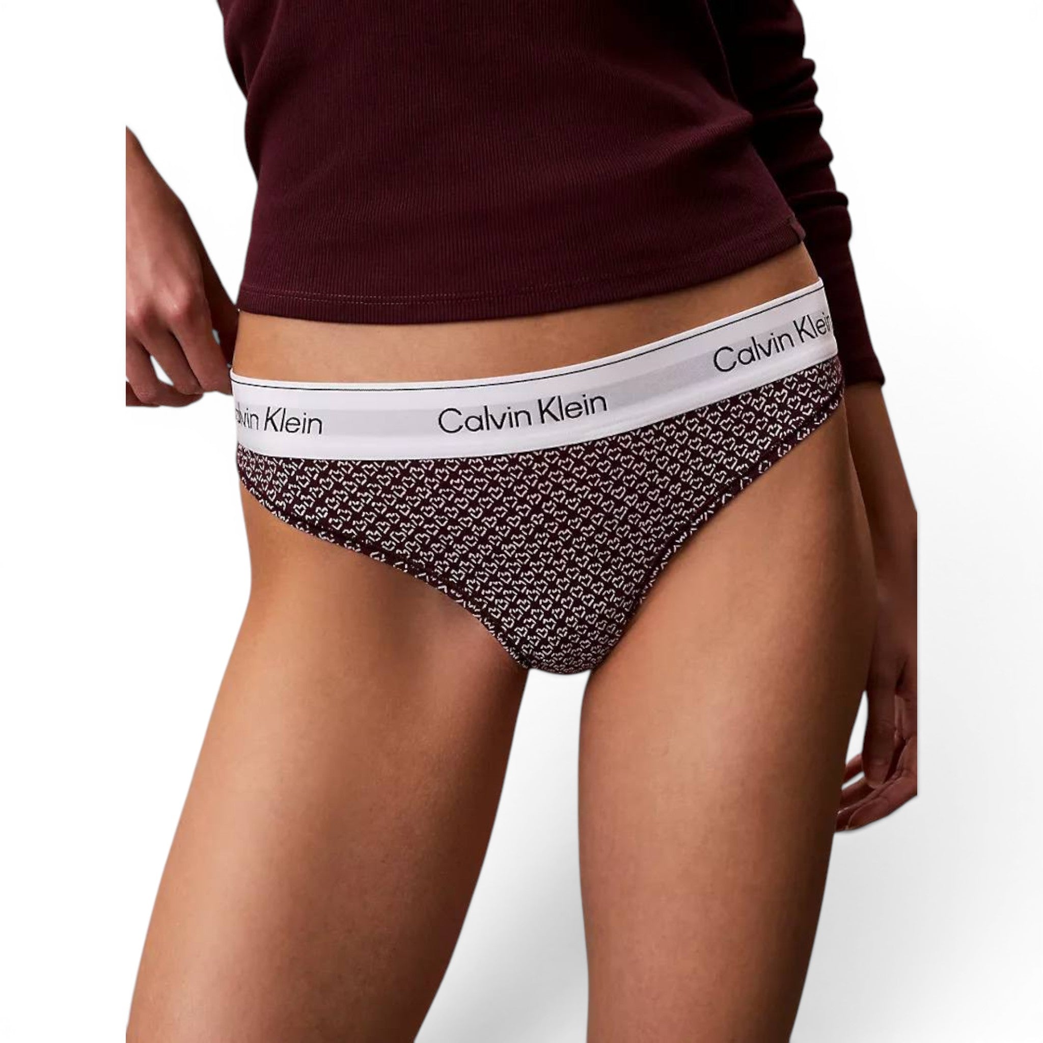 Tanga Calvin Klein De Algodón Con Estampado De Corazones